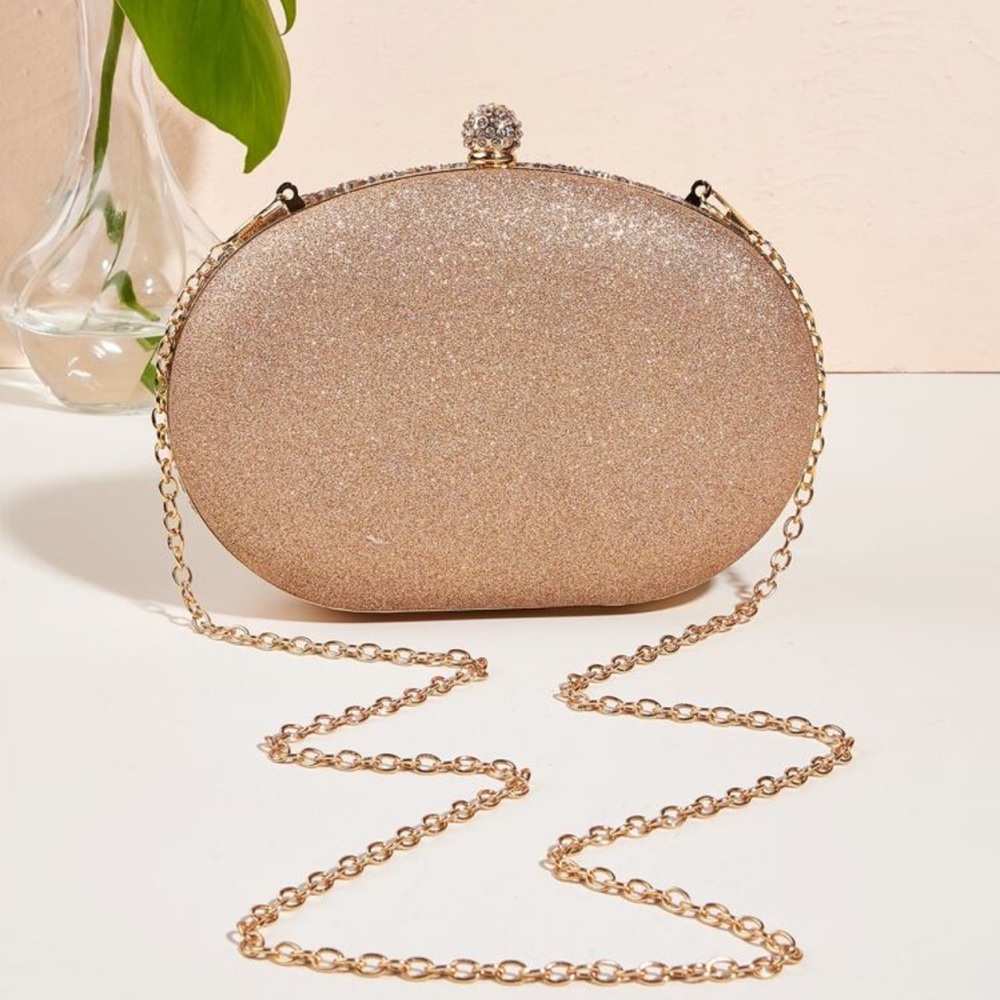 Elegant Gold Crystal Clutch - Picture 4 of 7